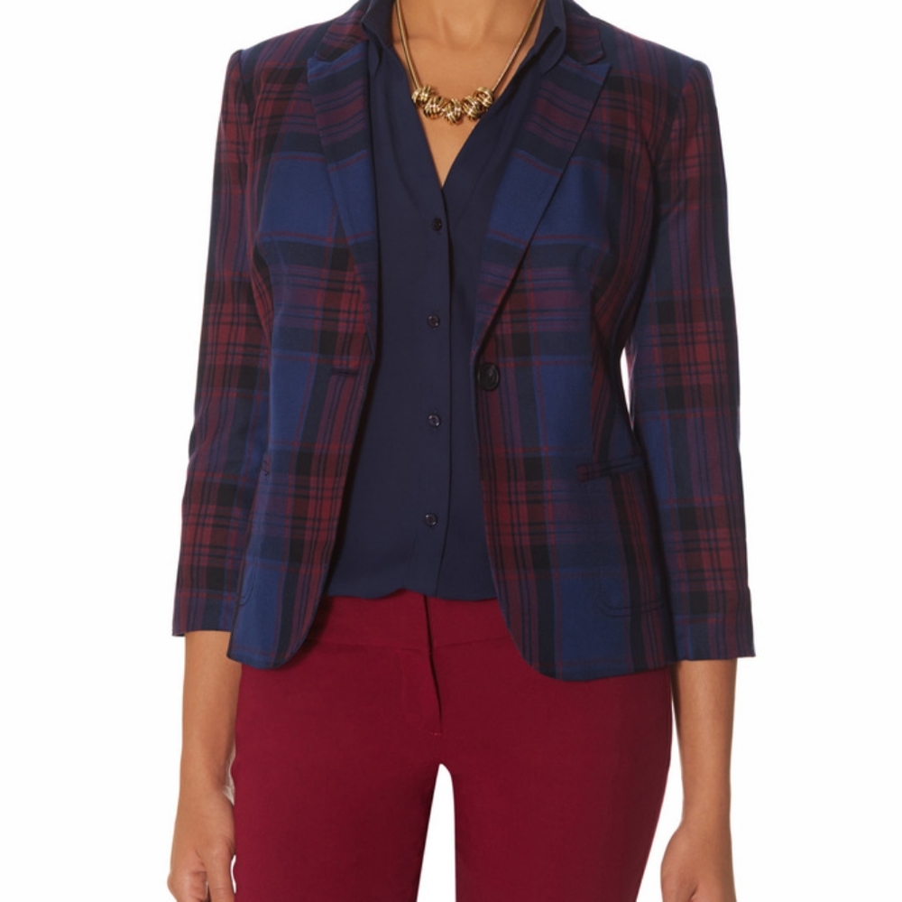 The Limited Plaid fitted Blazer